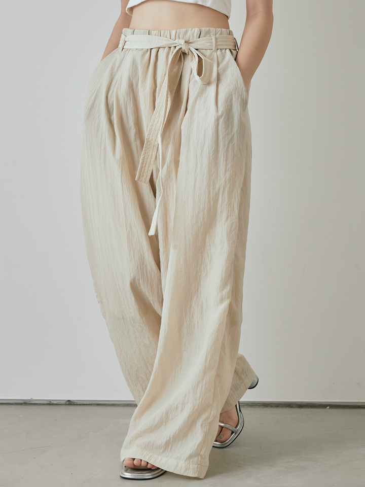 [予約]ナイロンワッシャーイージーパンツ/クリーム