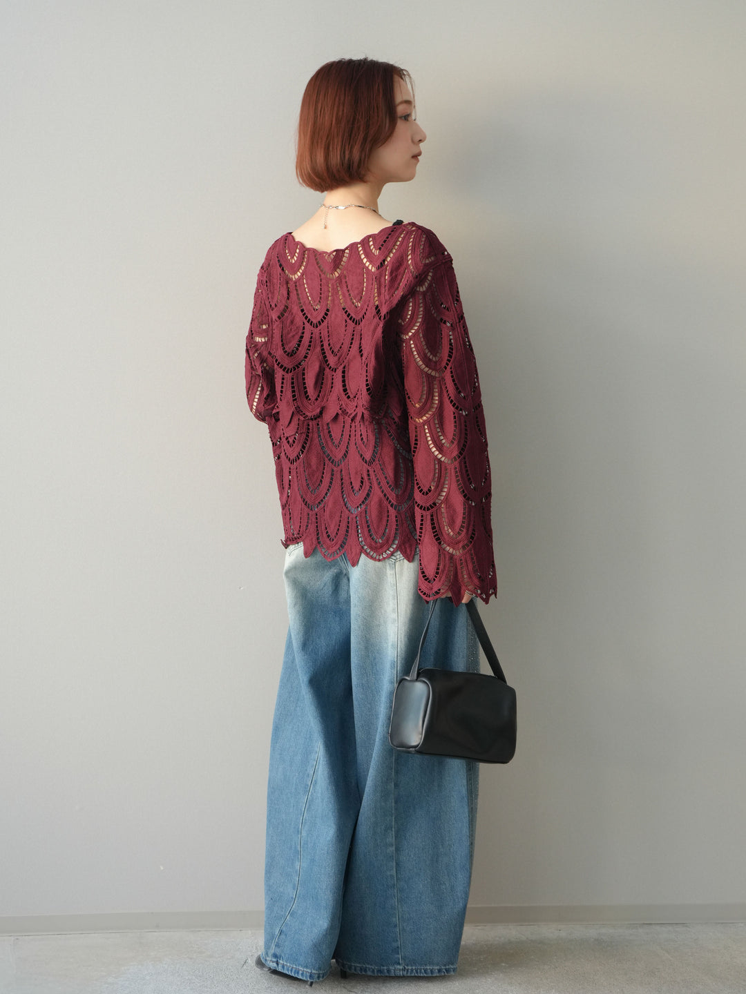 [予約]フロントビジューカーブデニムパンツ/blue