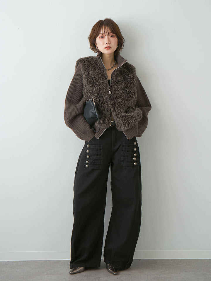 [予約]ナポレオンコットンカーブパンツ/black