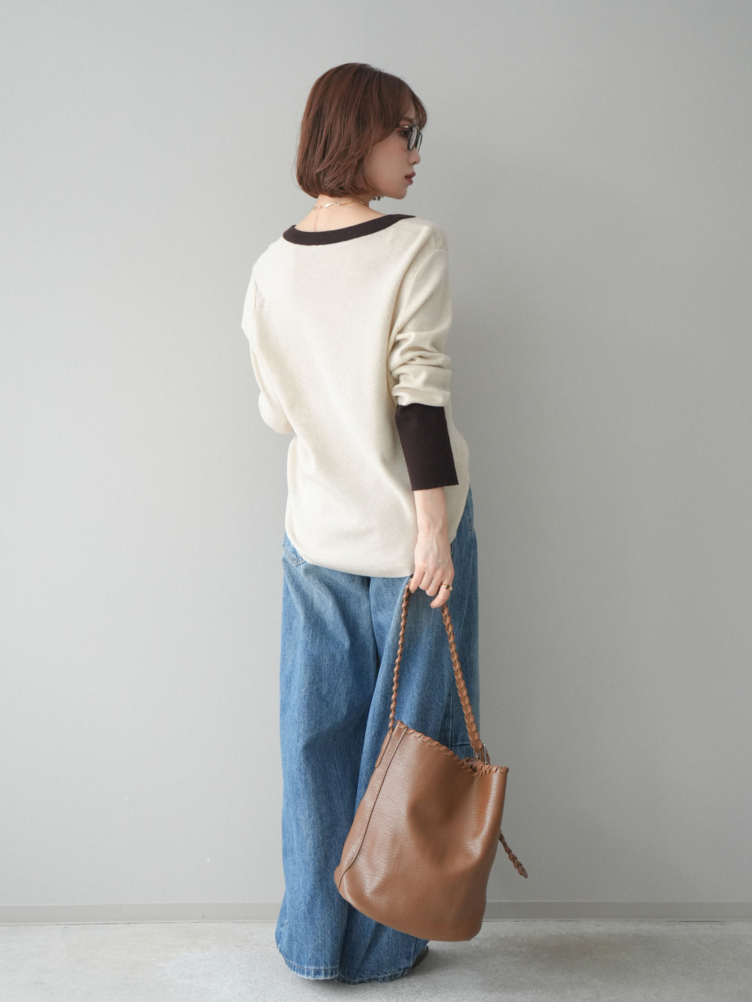 [予約]ベルト付3Dカーブワイドデニムパンツ/blue