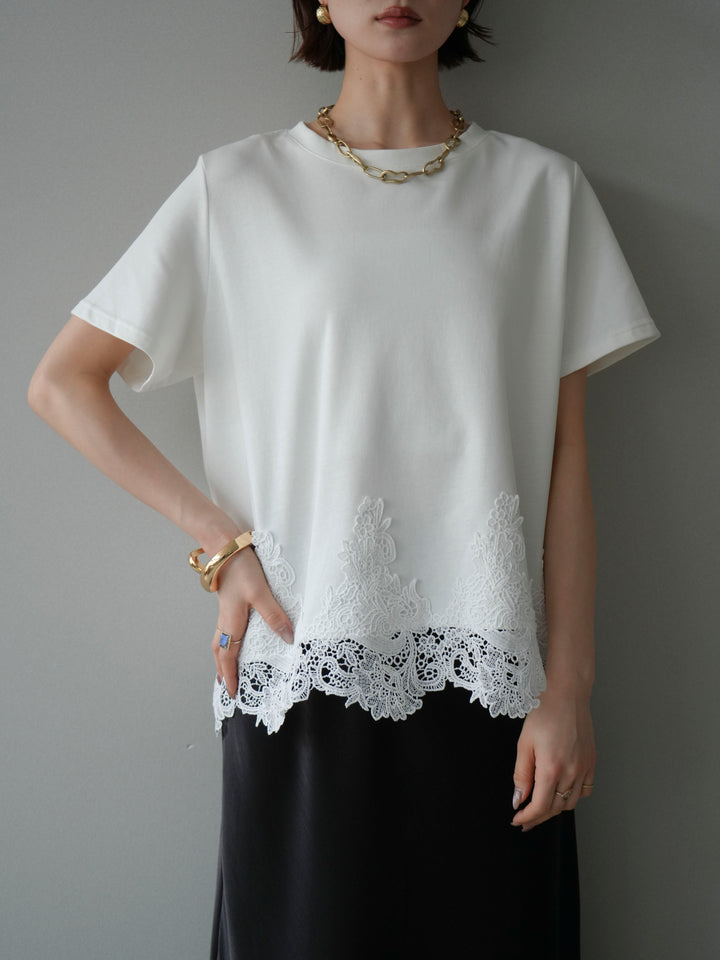 [予約]レースコンビボックスTEE/white