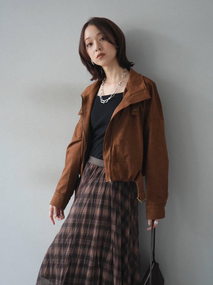 [予約]スエードバルーンショートブルゾン/camel