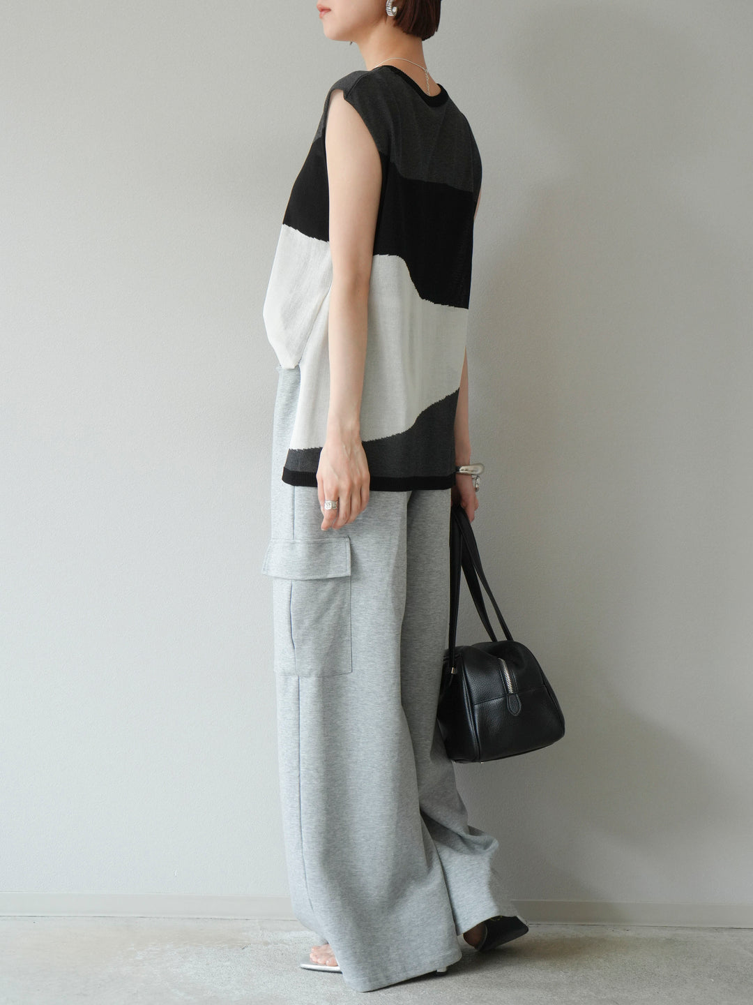 [予約]ウエストラインサイドポケットスウェットパンツ/グレー