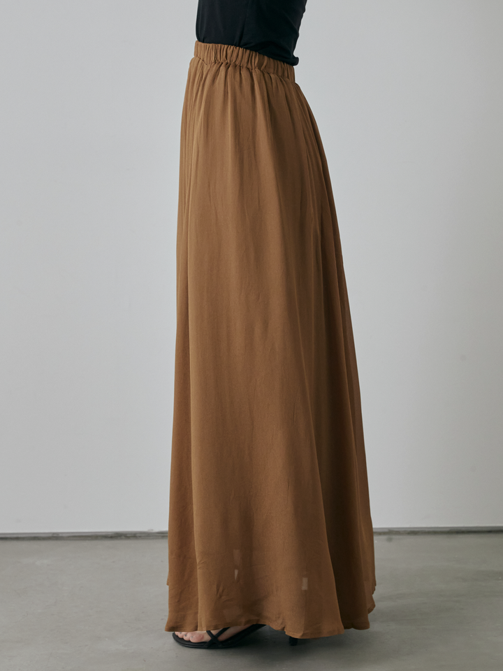 [予約]シアーフレアマキシスカート/ベージュ
