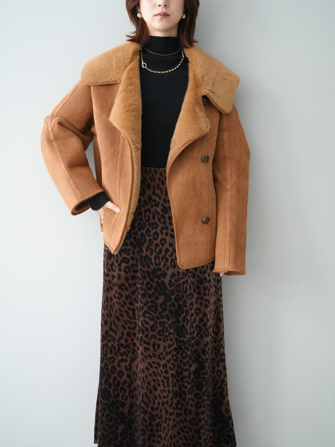 [SET]ムートンショートジャケット+ムートンショートジャケット(2set)