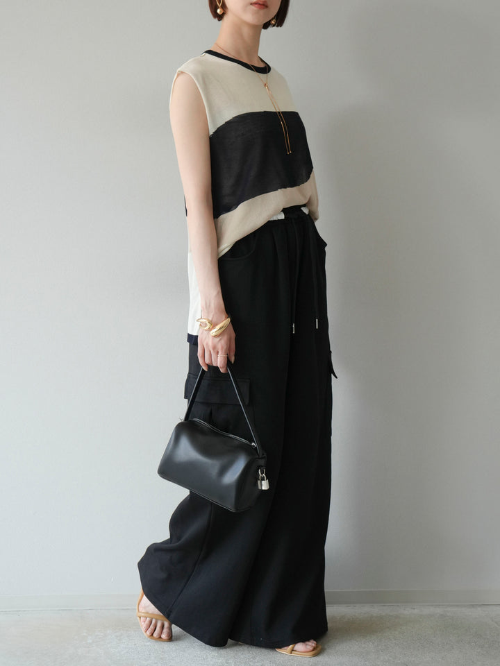 【預購】腰部側袋運動褲/黑色