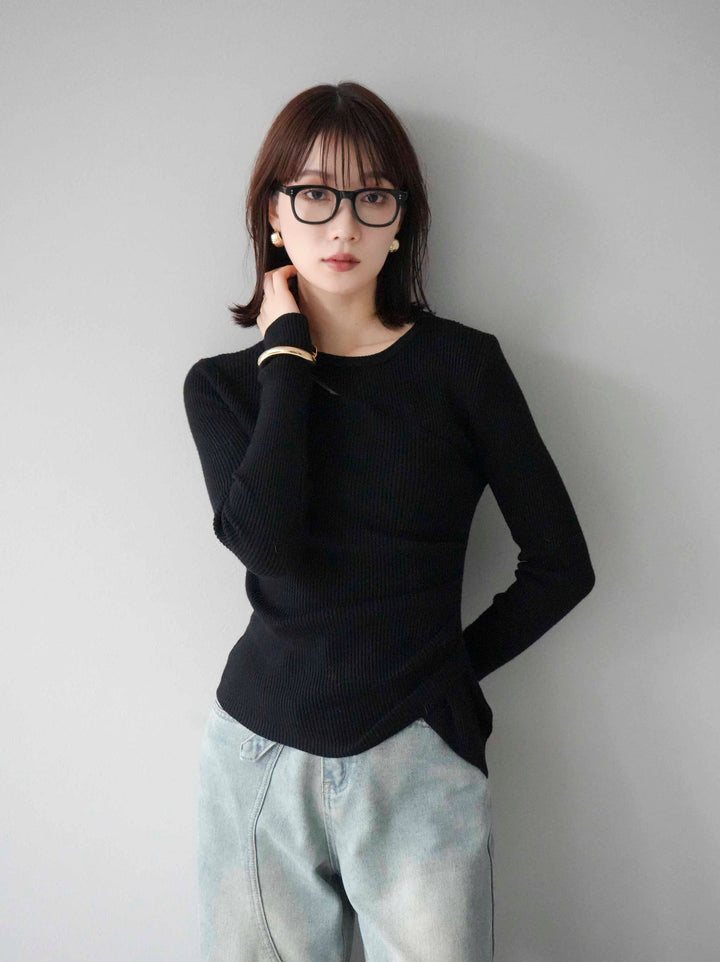 [套裝] 金色圖案設計羅紋上衣 + 選配飾品套裝（2 套）