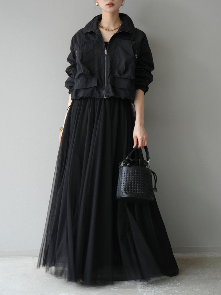 [予約]ポケットデザインショートブルゾン/ブラウン