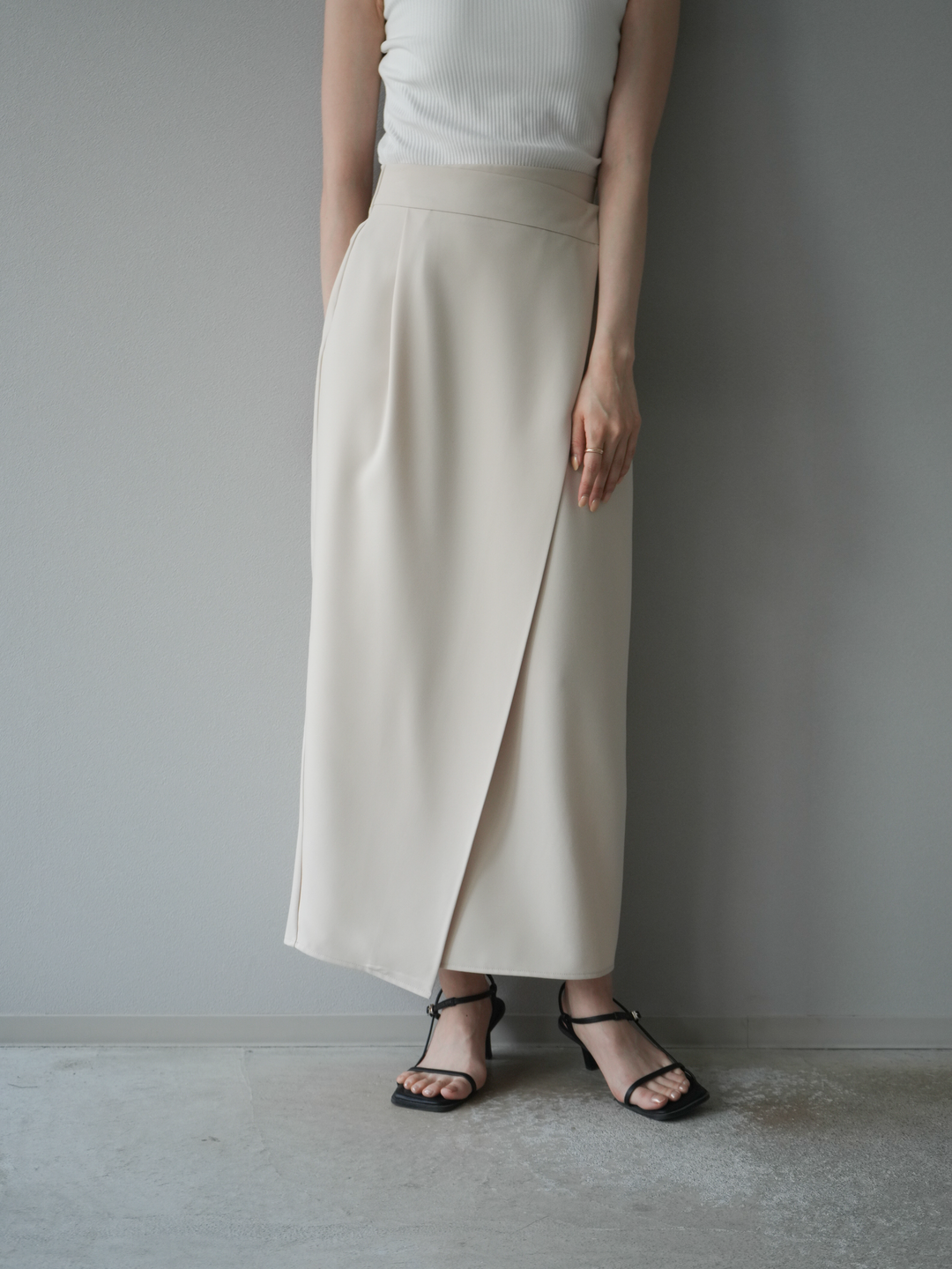 [予約]ツイルラップナロースカート/アイボリー S