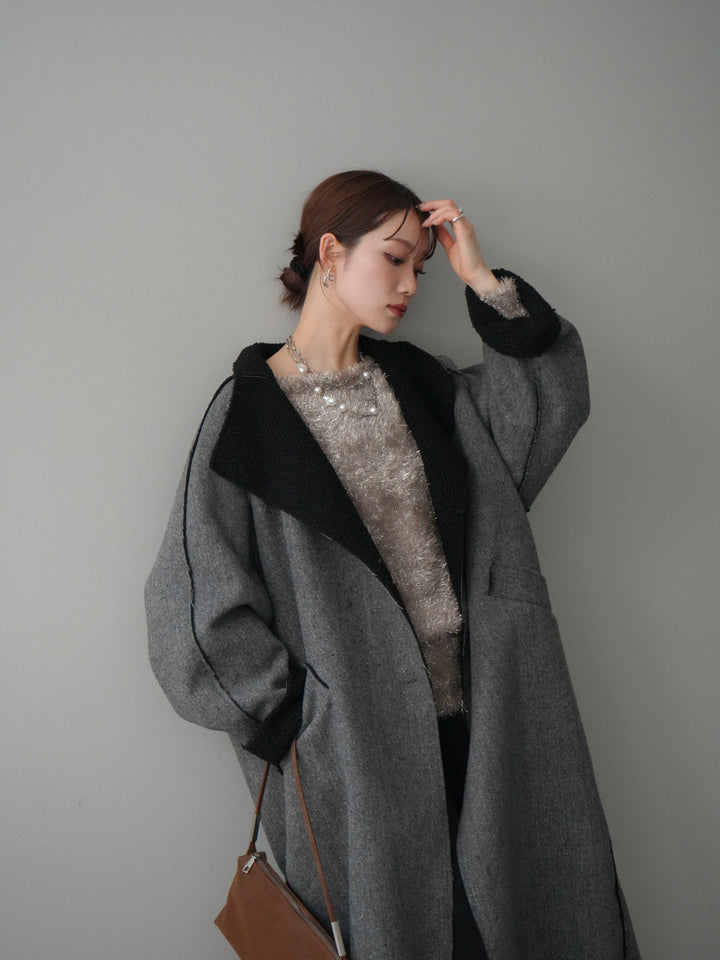 [予約]アウトシーム裏ボアコート/gray