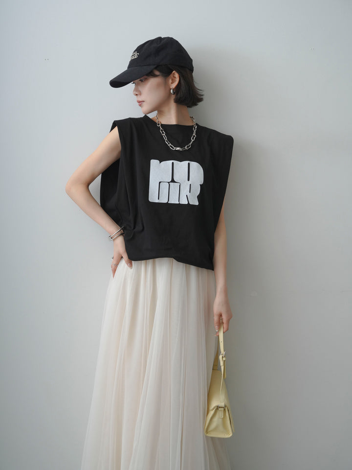 [先行販売！]ショルダータックノースリーブオーバーTEE+ショルダータックノースリーブオーバーTEE(2set)