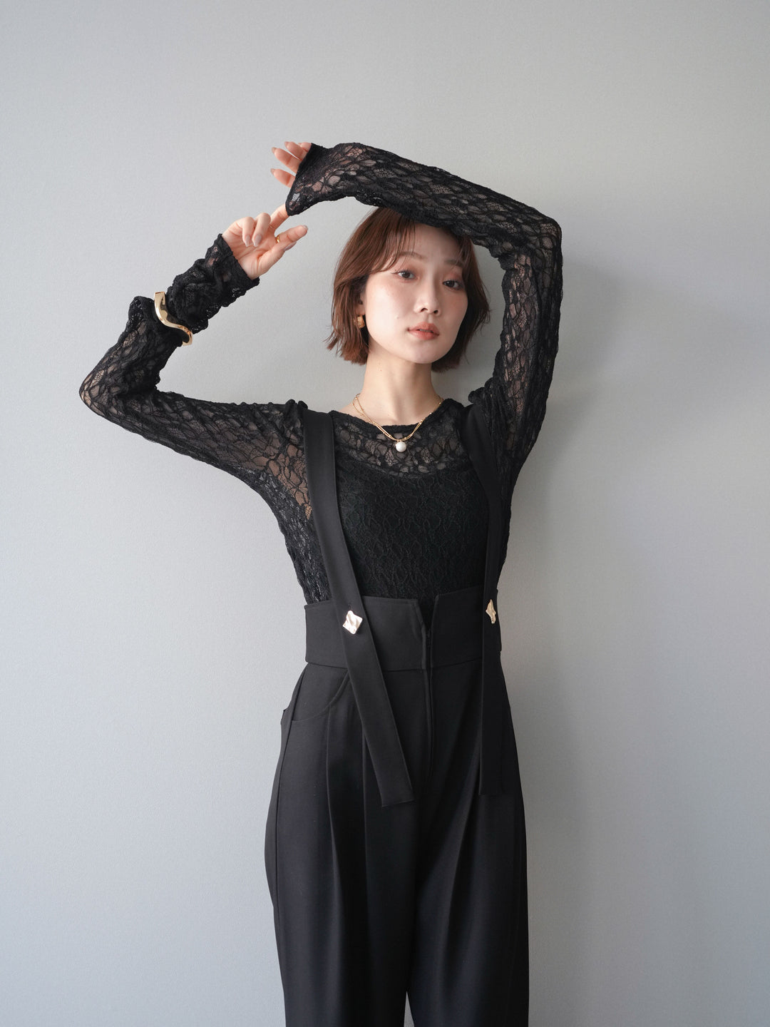 [予約]バックラウンドジャガードレーストップス/black