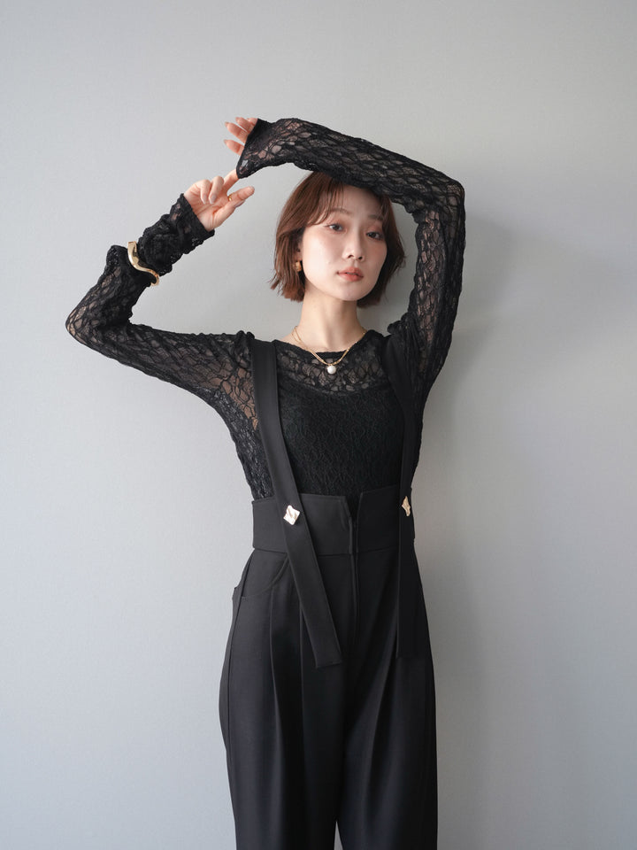 [予約]バックラウンドジャガードレーストップス/black