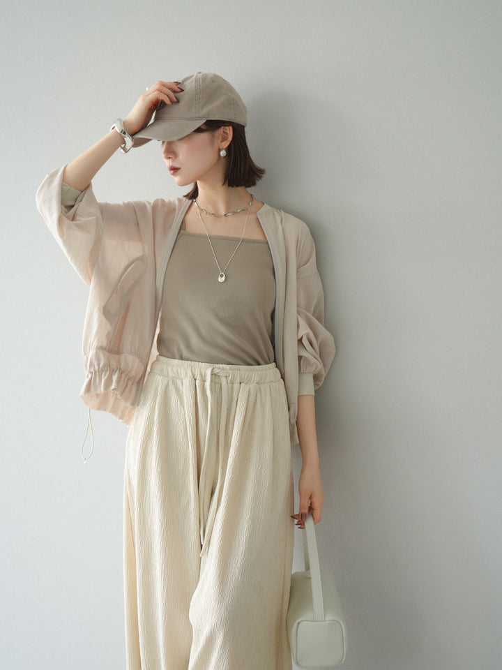 [預訂] Washer Sheer Blouson/象牙白