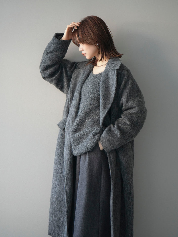 [予約]ソフトシャギーチェスターコート/charcoal
