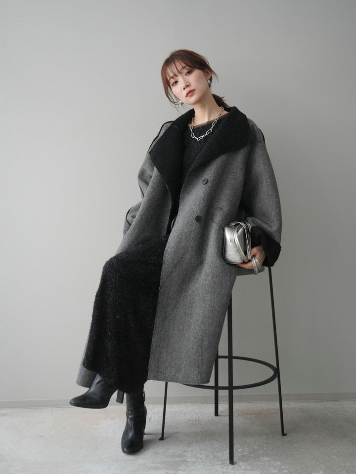 [予約]アウトシーム裏ボアコート/gray