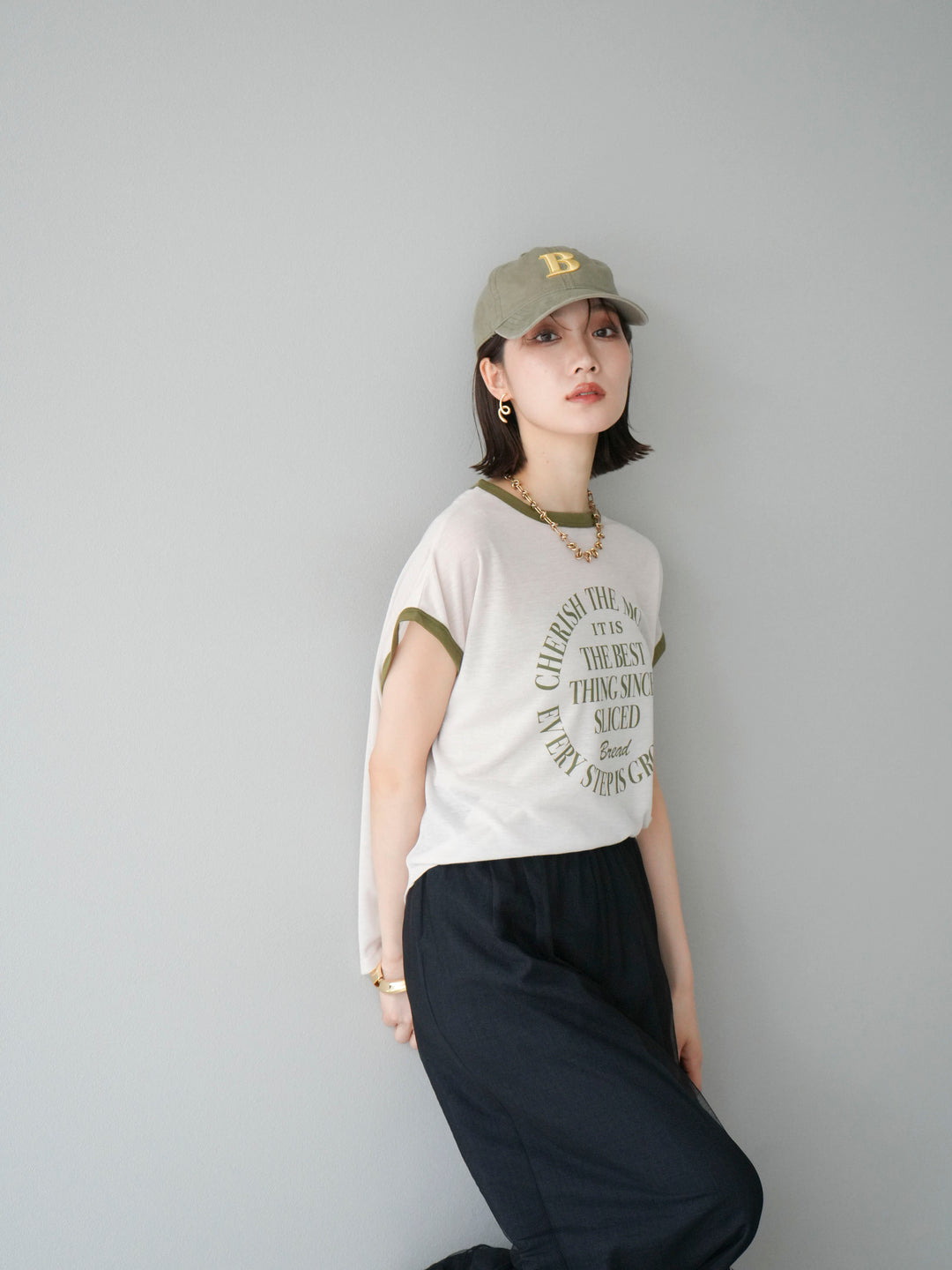 [SET]シアーフライス ロゴプリントT +コード刺繍チュールレイヤードパンツ(2set)