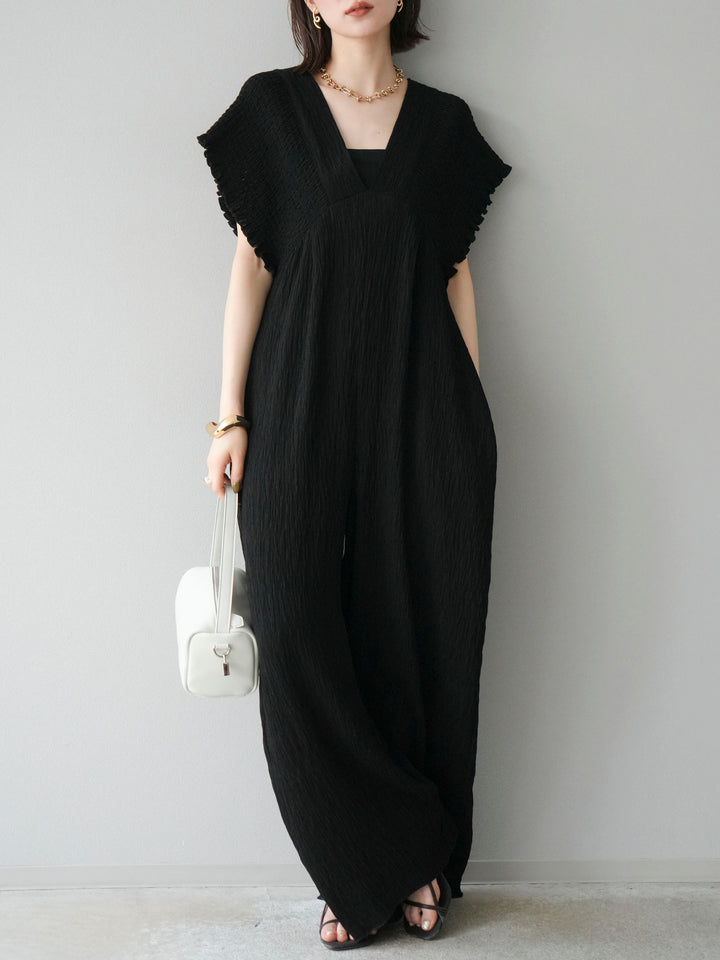 [SET]楊柳シャーリングサロペット+楊柳シャーリングサロペット(2set)