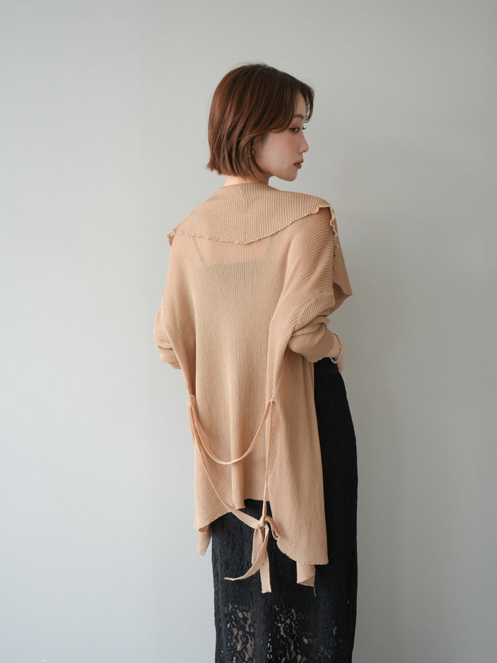 [SET]ドレープリブニットガウン+フルレースキャミ＆IラインスカートSET UP(2set)