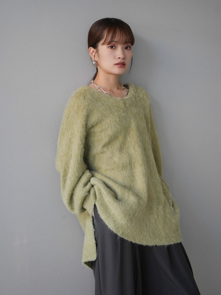 [予約]Vネックオーバーモヘアニットプルオーバー/ピスタチオ