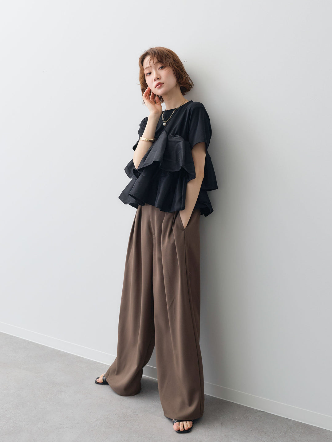 [SET]フリルティアードTEE+選べるアクセセット(2set)