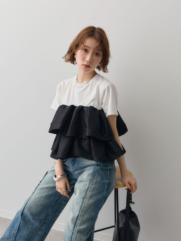 [SET]フリルティアードTEE+選べるアクセセット(2set)