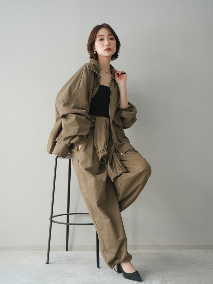 [予約]ビッグポケットコットンナイロンジップブルゾン/brown