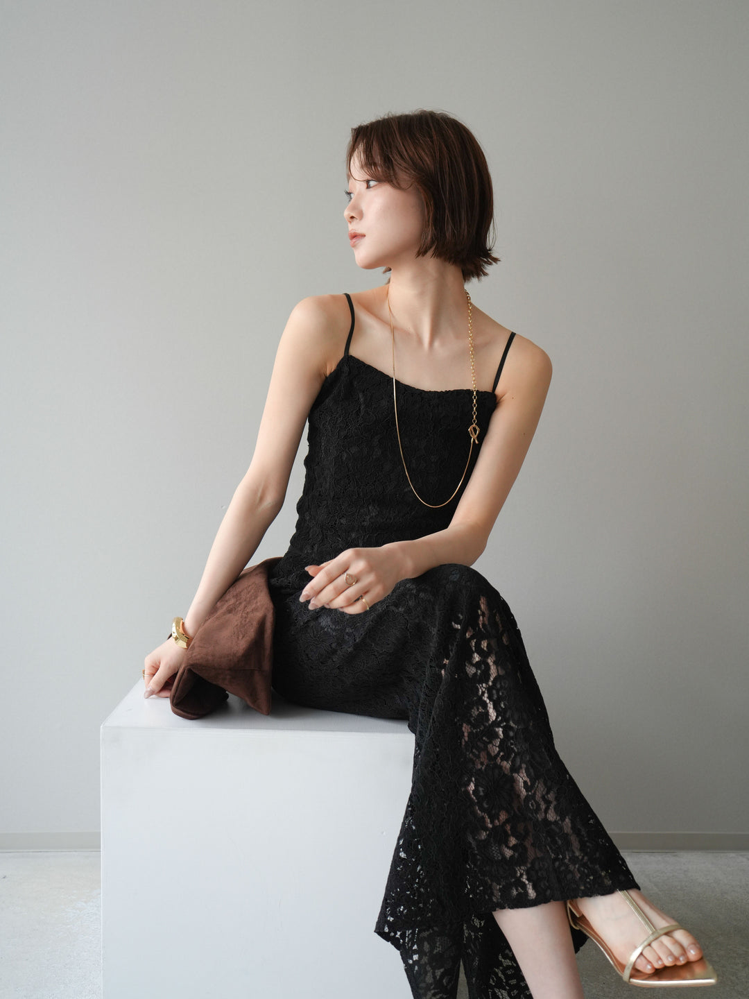 [SET]フルレースキャミ＆IラインスカートSET UP