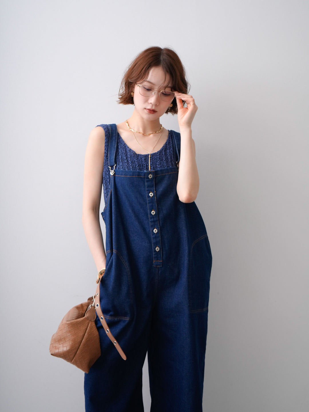 [予約]オーバーシルエットデニムオールインワン/indigo