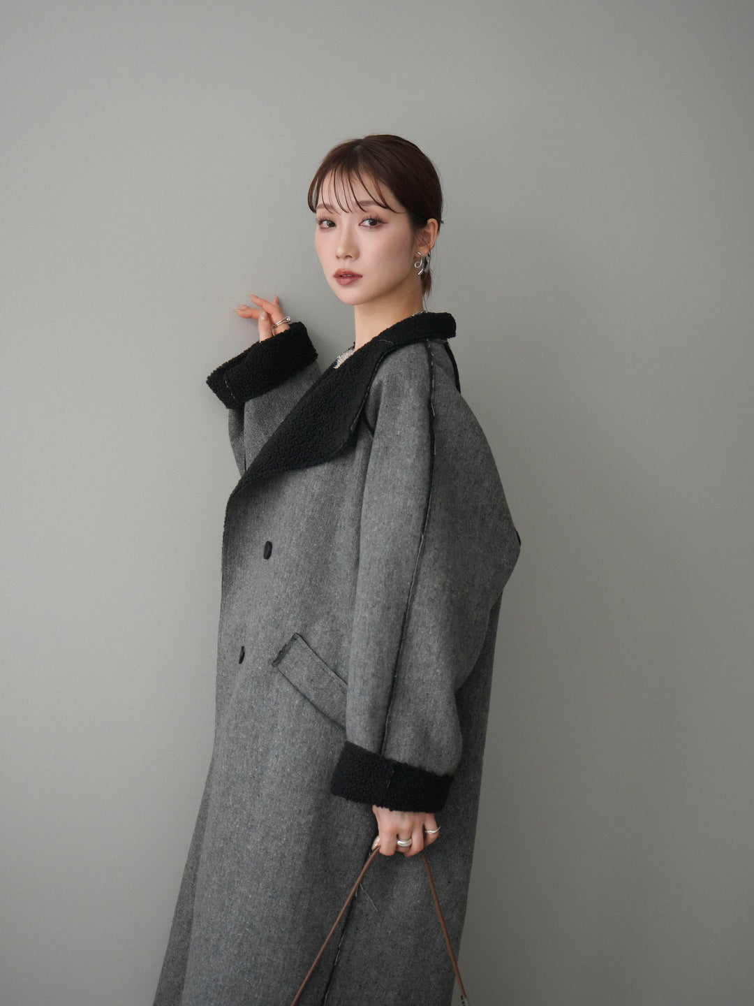 [予約]アウトシーム裏ボアコート/gray