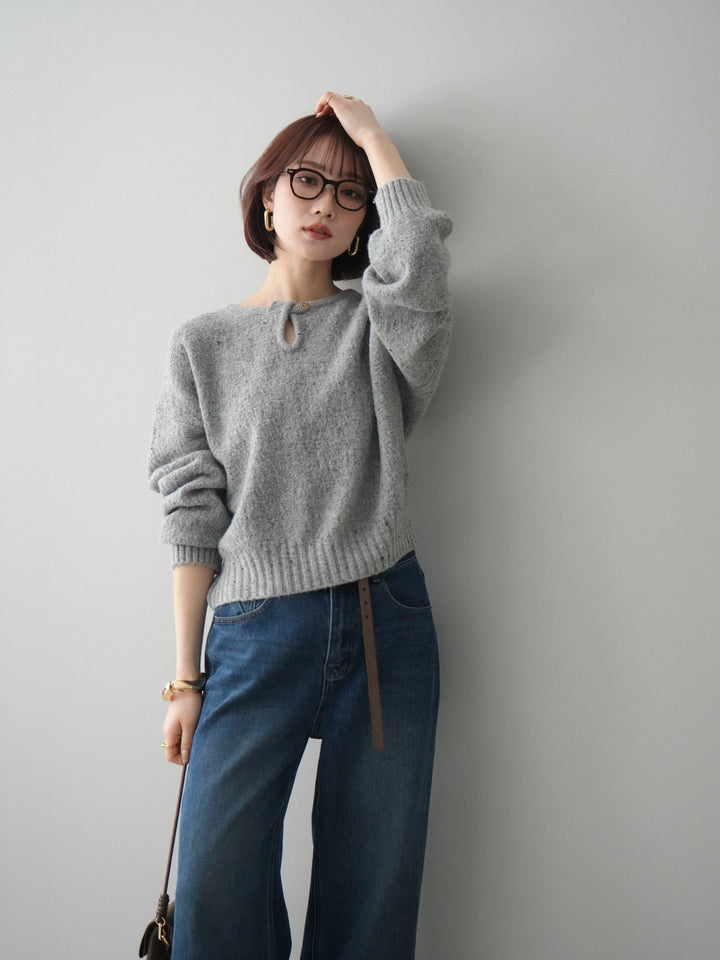 [SET]ツイストネックラメネップヤーンニットプルオーバー+ツイストネックラメネップヤーンニットプルオーバー(2set)