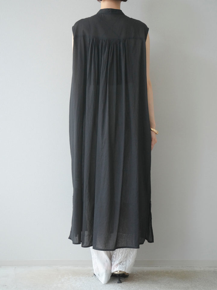 [予約]インド製コットンボイルワンピース/ブラック