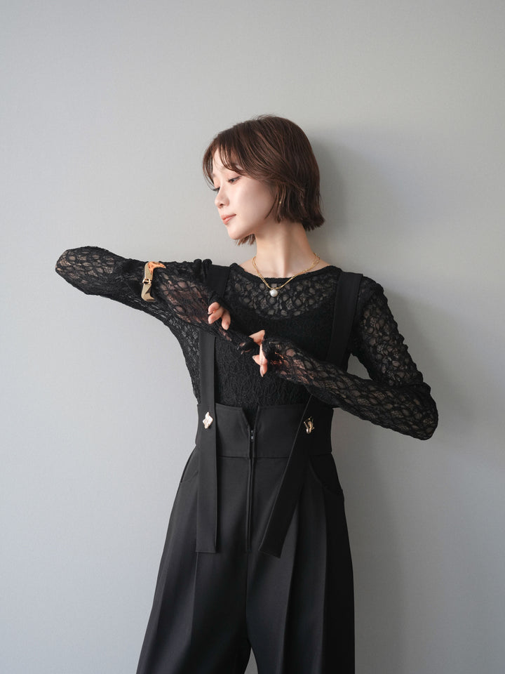 [予約]バックラウンドジャガードレーストップス/black