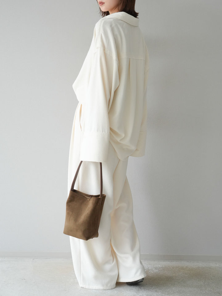 [予約]ネップワイドパンツ/アイボリー