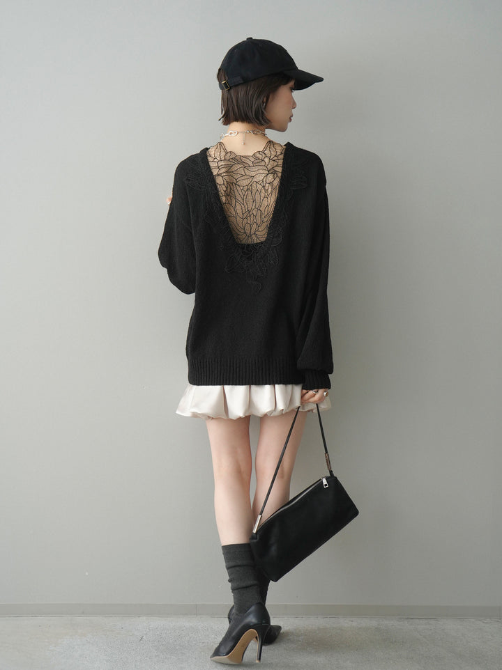 [予約]サテンバルーンミニスカート/ivory