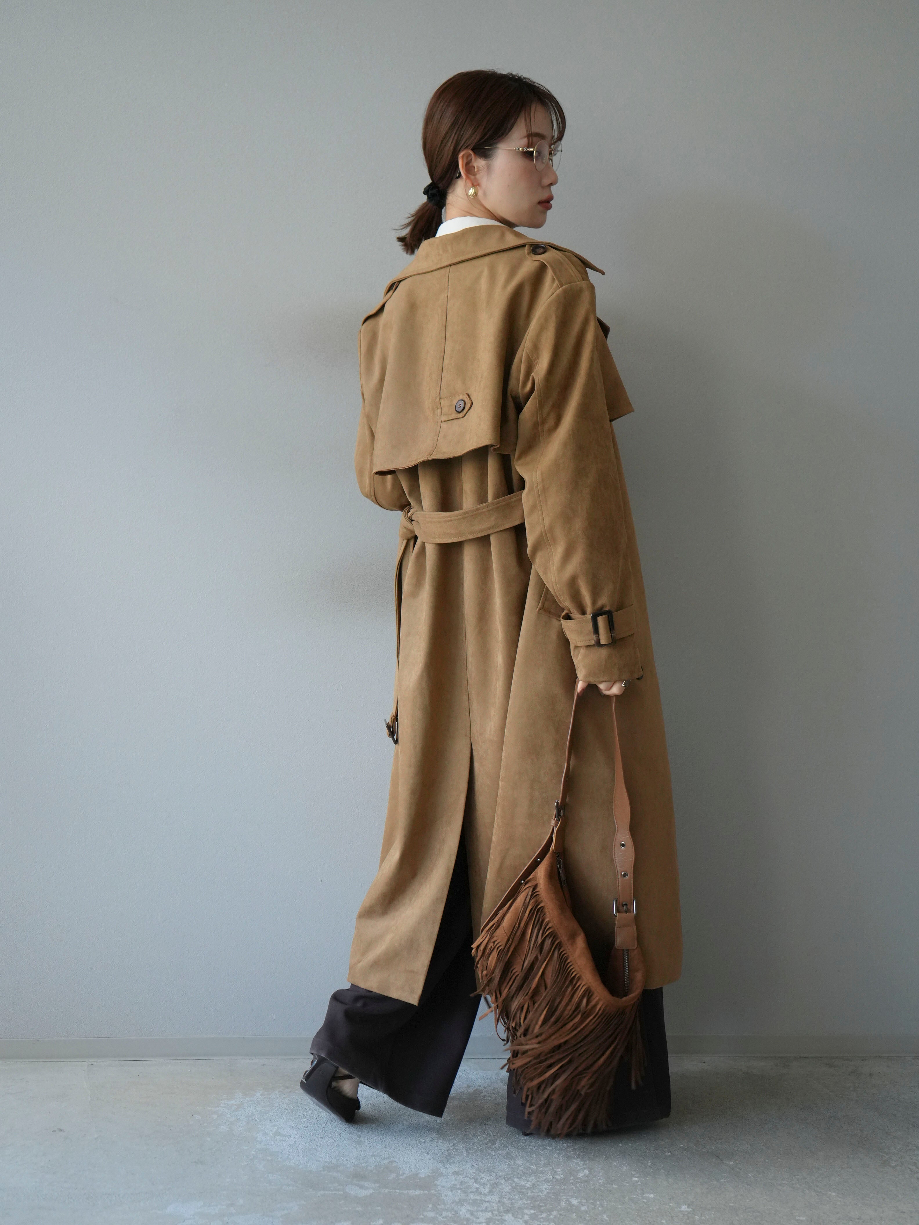 予約]スエードトレンチコート/キャメル – Lumier