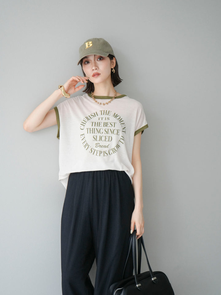 [SET]シアーフライス ロゴプリントT +コード刺繍チュールレイヤードパンツ(2set)