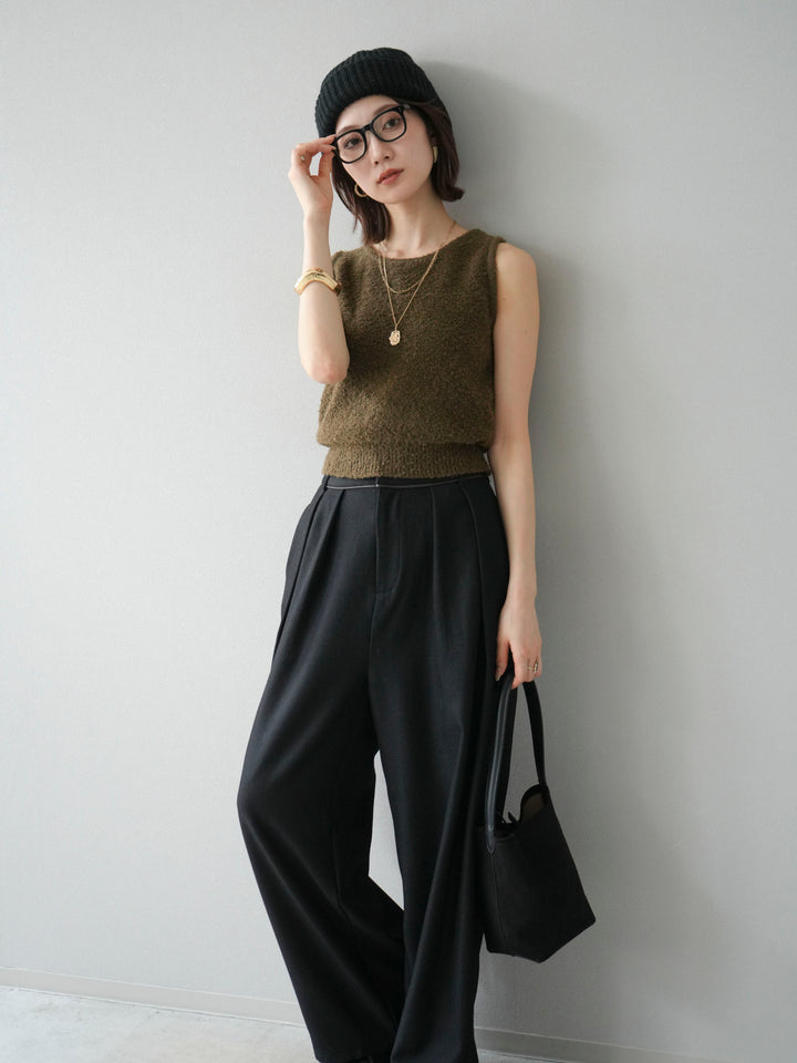 [予約]ブークレニットタンクトップ/カーキ