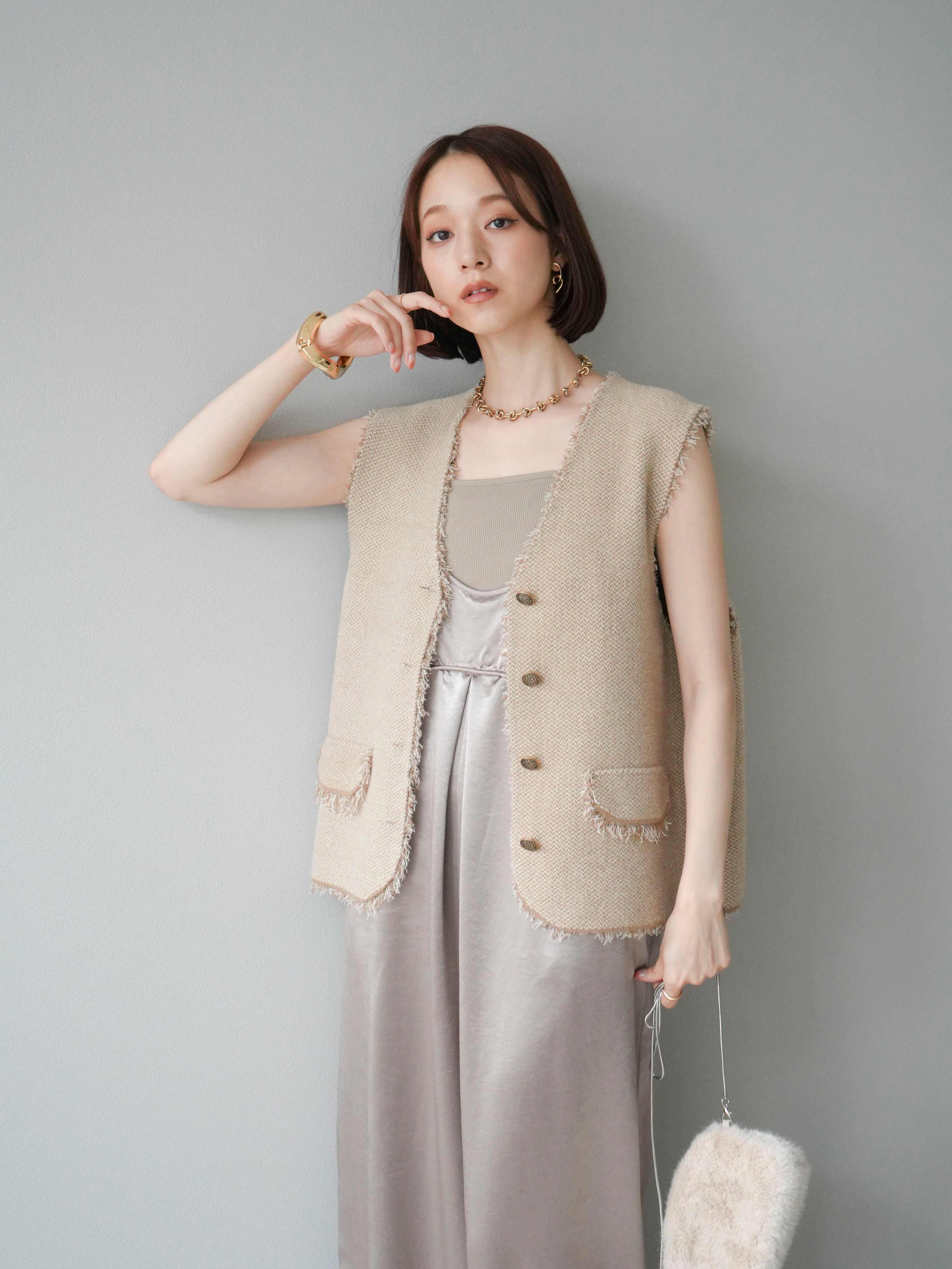 予約]サテンビスチェオールインワン/グレージュ – Lumier