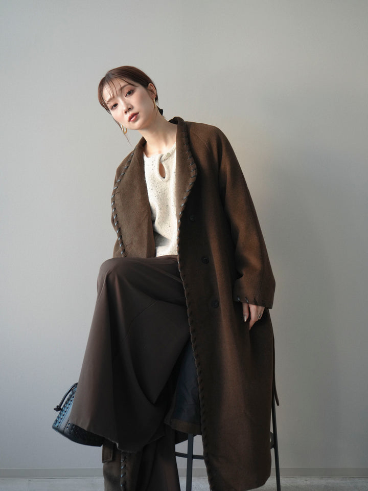 [SET]ハンドステッチ裏中綿ロングコート+ハンドステッチ裏中綿ロングコート(2set)