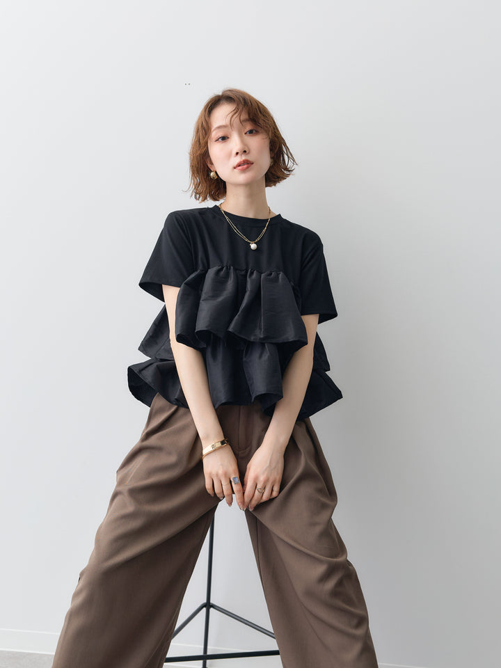 [SET]フリルティアードTEE+選べるアクセセット(2set)