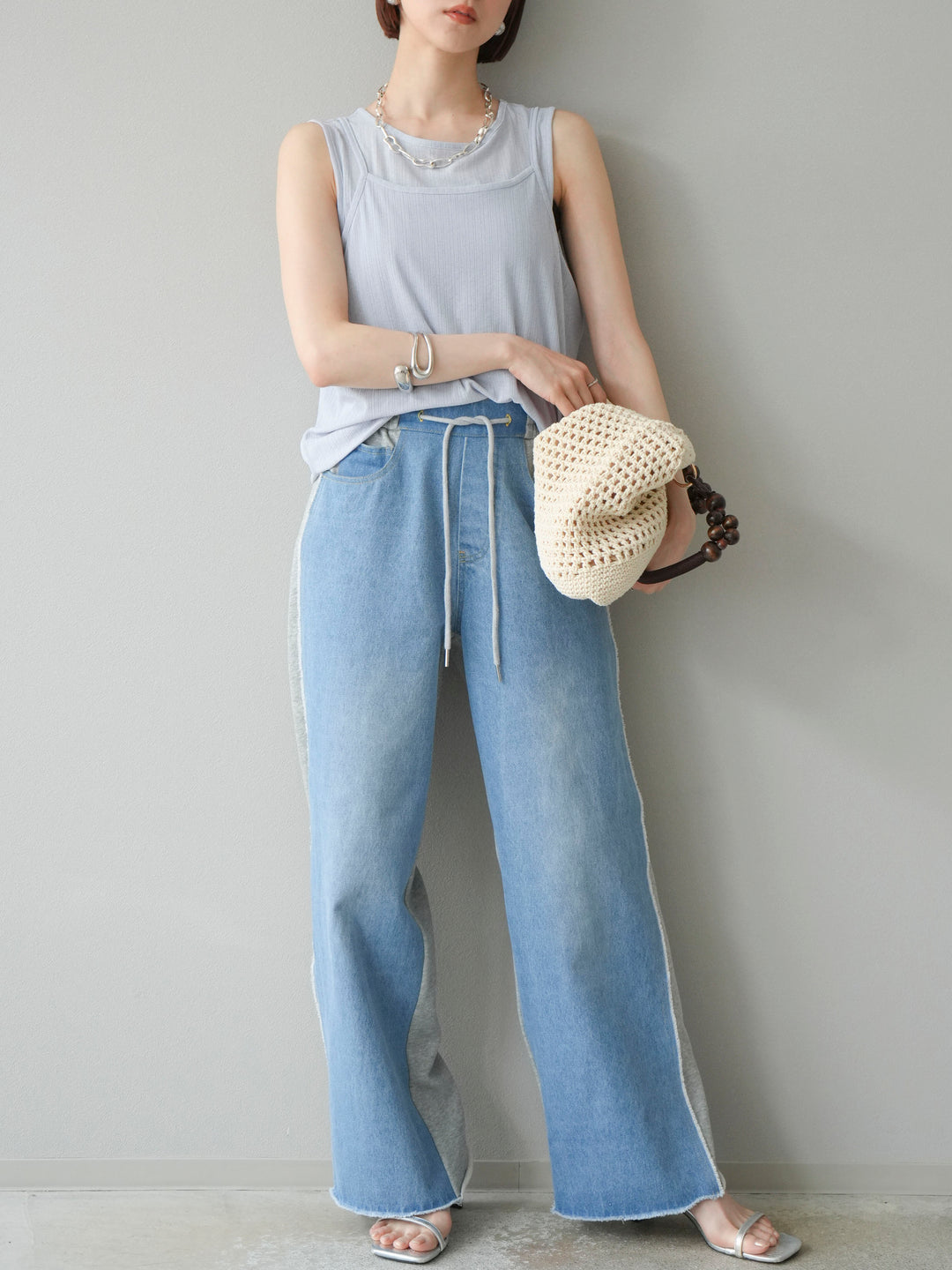 [予約]アイスタッチ2WAYデザインキャミタンク/ブルー