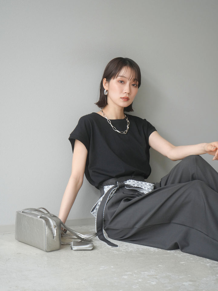 【預購】法式袖T卹/黑色