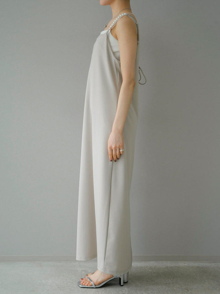 [Pre-order] Pearl Chain 2-Way Camisole Dress/Beige
