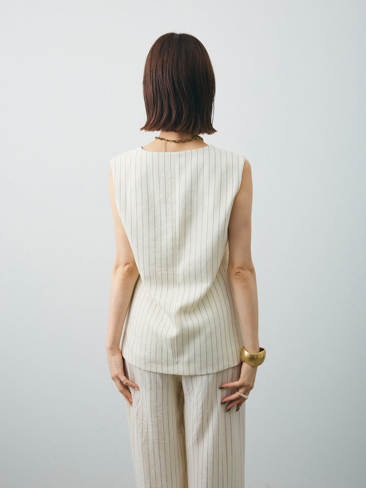[SET] 條紋背心＆寬褲SET UP（2件套）