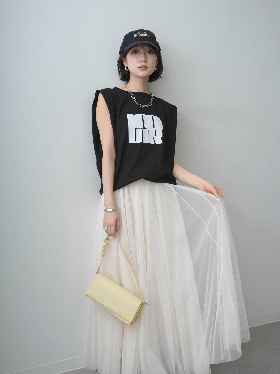 [先行販売！]ショルダータックノースリーブオーバーTEE+ショルダータックノースリーブオーバーTEE(2set)