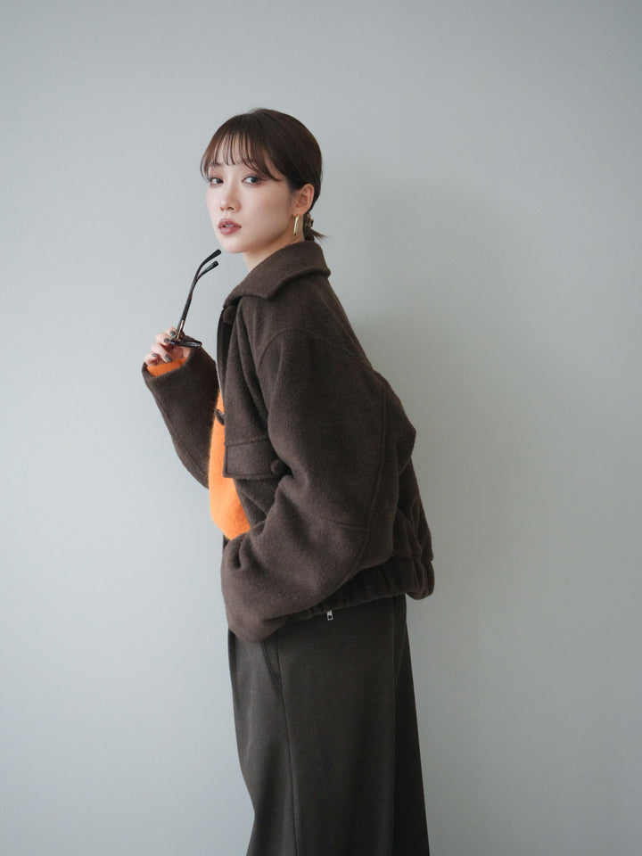 [予約]ウールライクフライトジャケット/brown