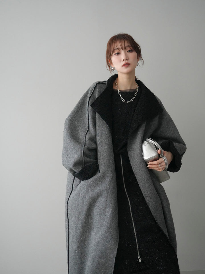 [予約]アウトシーム裏ボアコート/gray