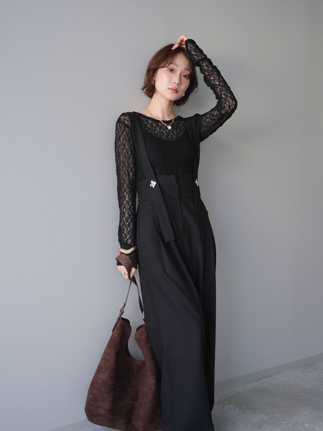 [予約]バックラウンドジャガードレーストップス/black