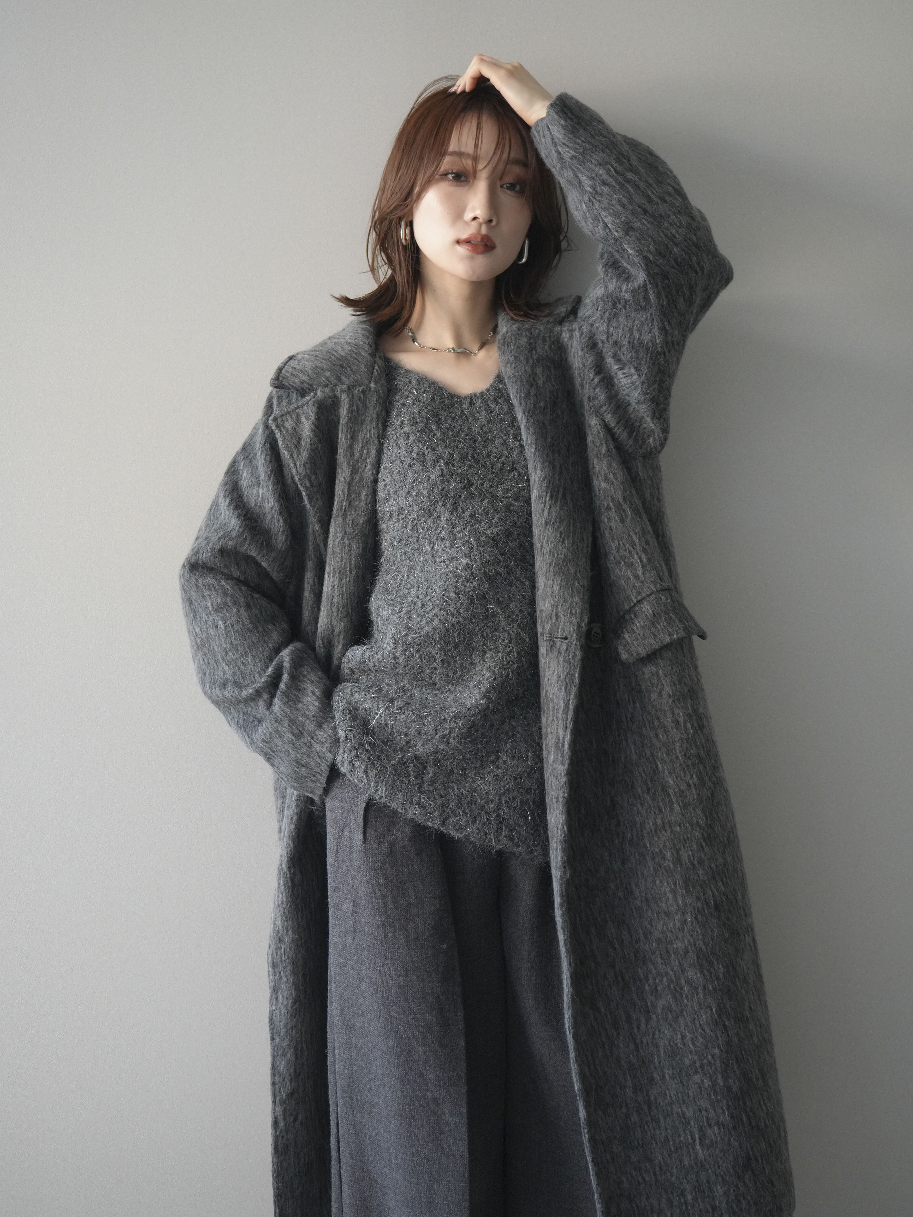 予約]ソフトシャギーチェスターコート/charcoal – Lumier